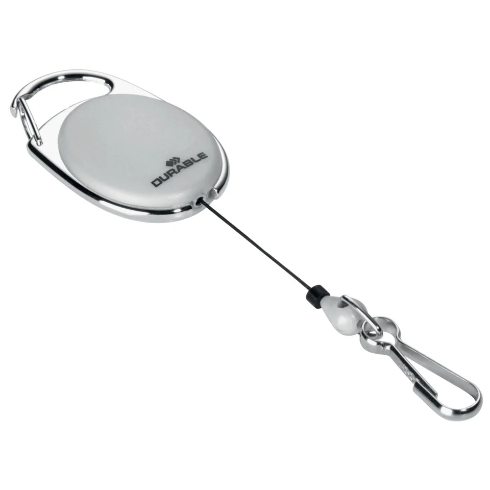 DURABLE Ausweishalter mit Jojo, oval, grau (EAN: 4005546806495)