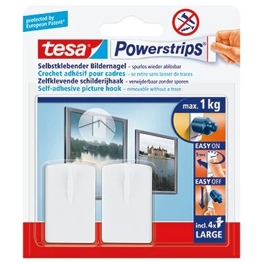 tesa Powerstrips Bilder-Nagel, weiß, Haltekraft: max. 1 kg (EAN: 4042448105707)