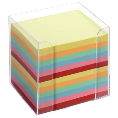 folia Zettelbox, Kunststoff, glasklar, Füllung: farbig (EAN: 4001868099027)