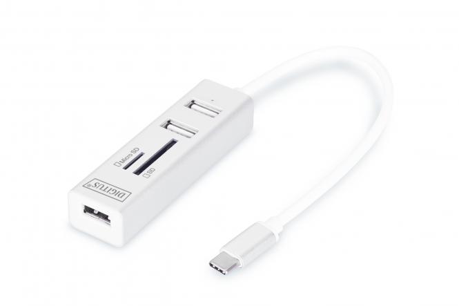 DIGITUS USB-C 2.0 OTG Hub 3-Port/ SD-Card-Reader Kartenleser (EAN: 4016032425830)