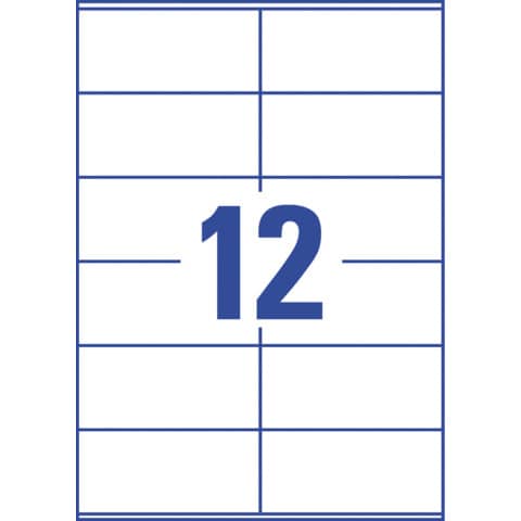 AVERY Zweckform Stark haftende Papier-Etiketten, 105 x 48 mm (EAN: 4004182070079)