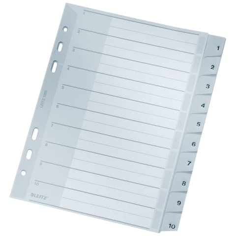 LEITZ Kunststoff-Register, Zahlen, A5, 1-10, PP, grau (EAN: 4002432301874)