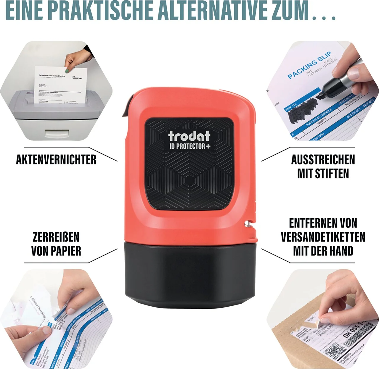 trodat Datenschutz-Rollstempel ID Protector+ - Set, rot (EAN: 9010035995265)
