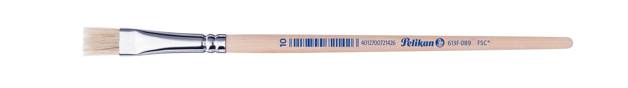 Pelikan Borstenpinsel 613 F, Gr. 10, unlackierter Holzstiel (EAN: 4012700721426)