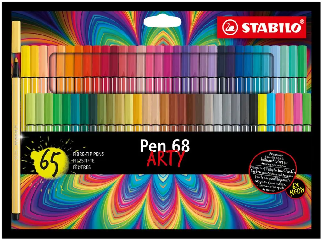 STABILO Fasermaler Pen 68, 65er Kartonetui ARTY (EAN: 4006381583183)