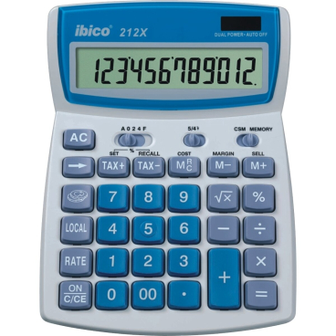 ibico Tischrechner 212X, 12-stelliges LCD-Display (EAN: 0013465410086)