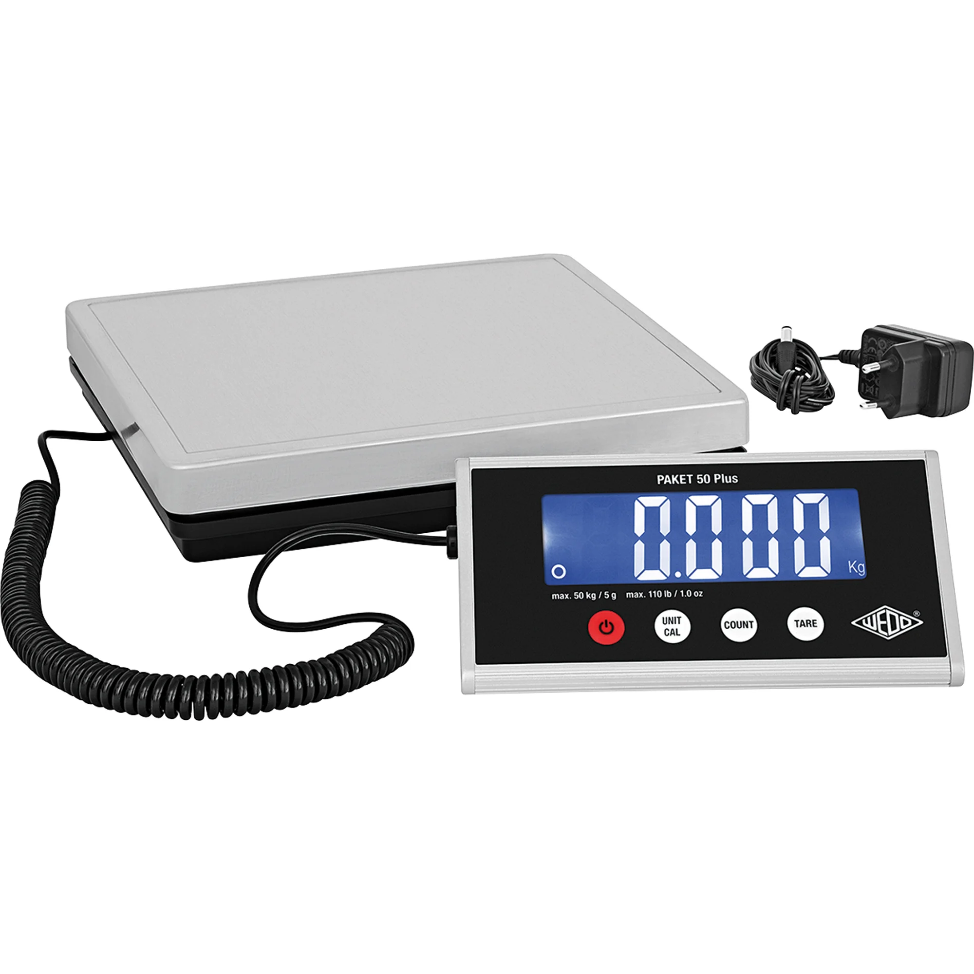 WEDO Elektronische Paketwaage Paket 50 Plus, 50 kg (EAN: 4003801864501)