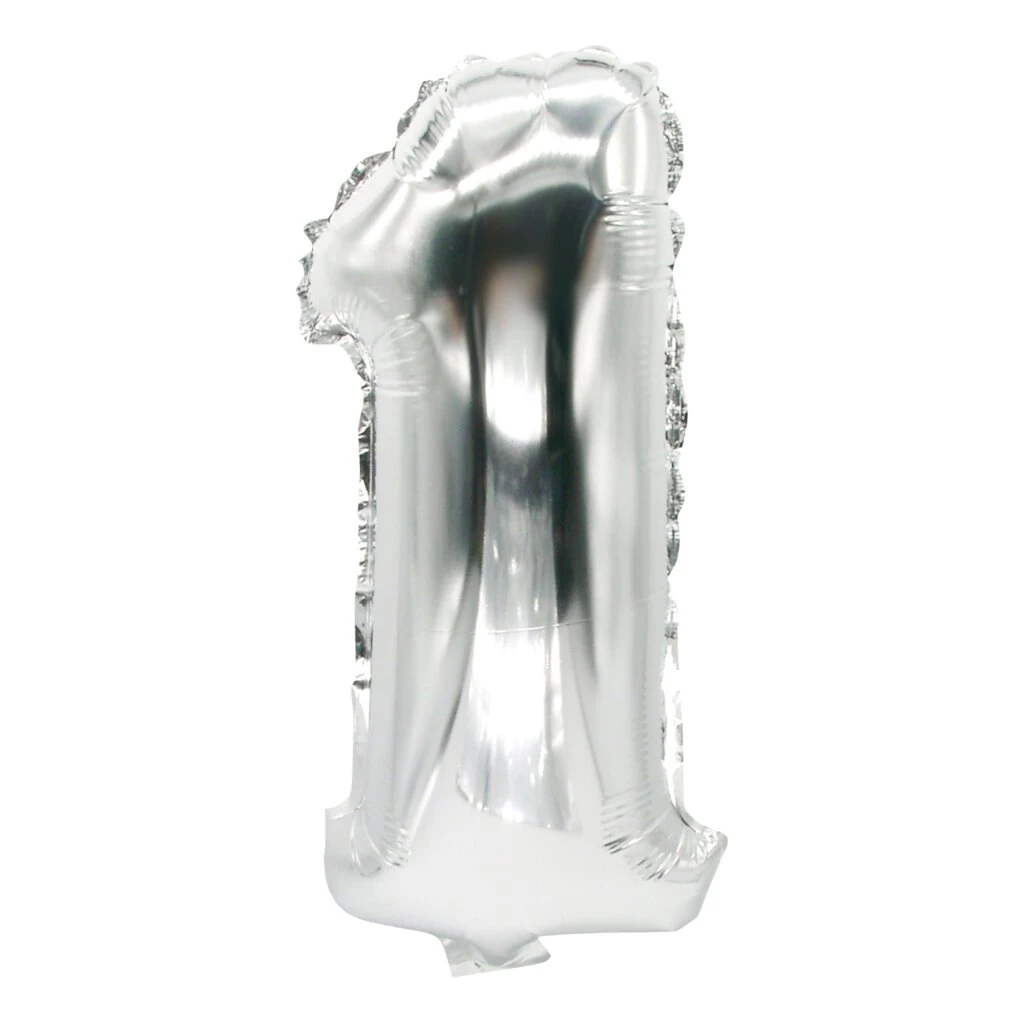 PAPSTAR Folienballon "Zahlen", Ziffer: 1, silber (EAN: 4002911575260)