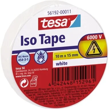 tesa Isolierband ISO TAPE, 15 mm x 10 m, weiß (EAN: 4042448152961)