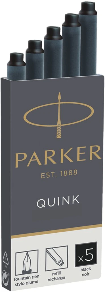 PARKER Großraum-Tintenpatronen QUINK, im Blister, schwarz (EAN: 3501179504025)