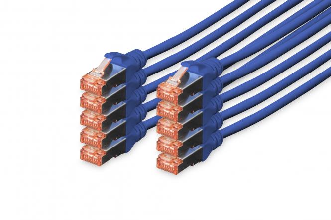 DIGITUS Patchkabel Kat. 6, S/FTP, 2,0 m, blau, Set (EAN: 4016032441663)