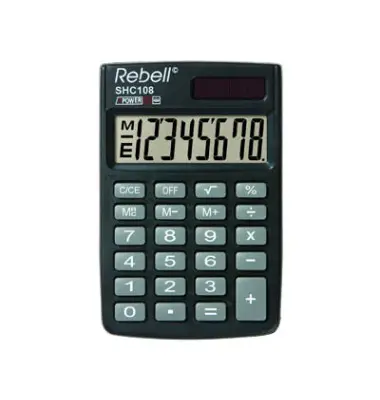 Rebell Taschenrechner SHC 108, schwarz (EAN: 8595179505996)
