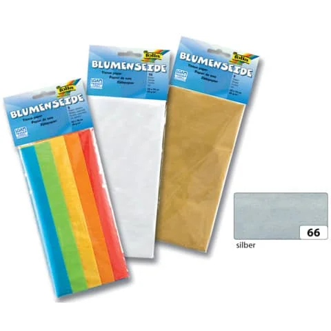 folia Seidenpapier, (B)500 x (H)700 mm, 20 g/qm, silber (EAN: 4001868034462)