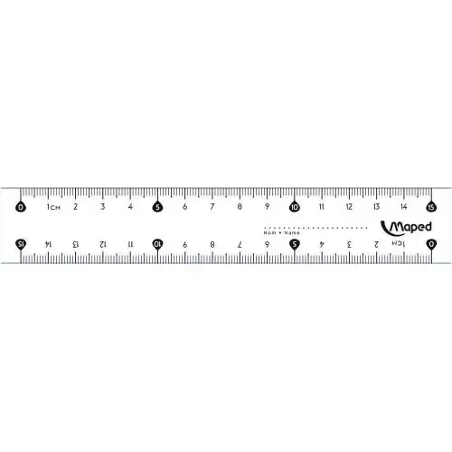 Maped Flachlineal Start 146, 150 mm, aus Kunststoff, transparent (EAN: 3154141465079)
