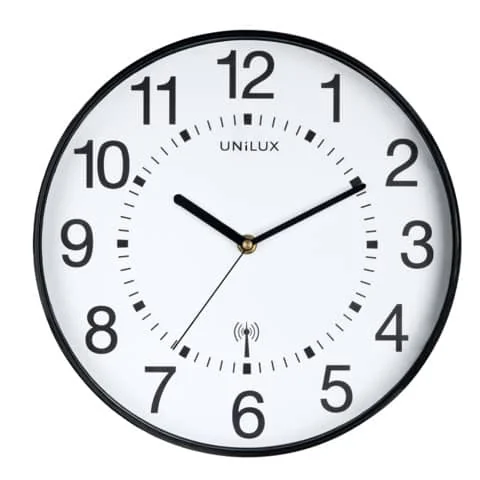 UNiLUX Wanduhr/Funkuhr "MAXI WAVE", Durchm.: 380 mm, schwarz (EAN: 3595560024919)