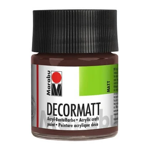 Marabu Acrylfarbe "Decormatt", mittelbraun, 50 ml, im Glas (EAN: 4007751052247)