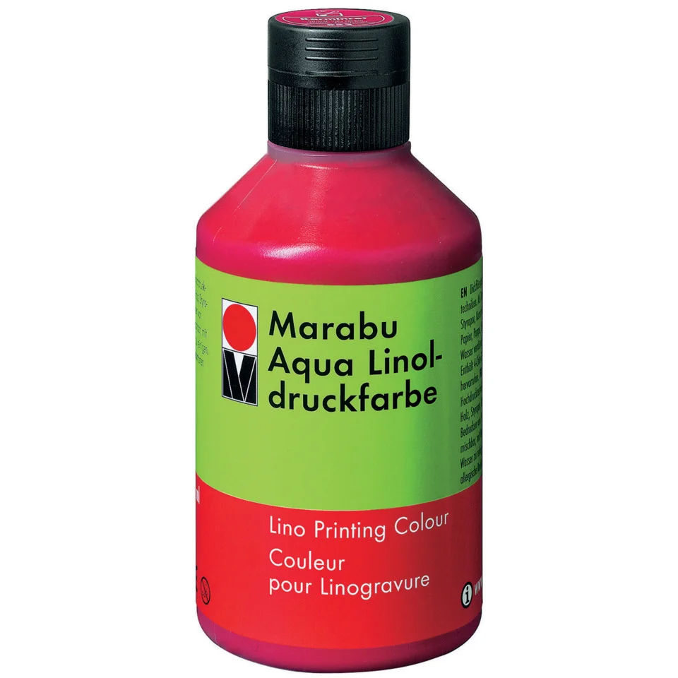 Marabu Aqua-Linoldruckfarbe, karminrot, 250 ml (EAN: 4007751372482)