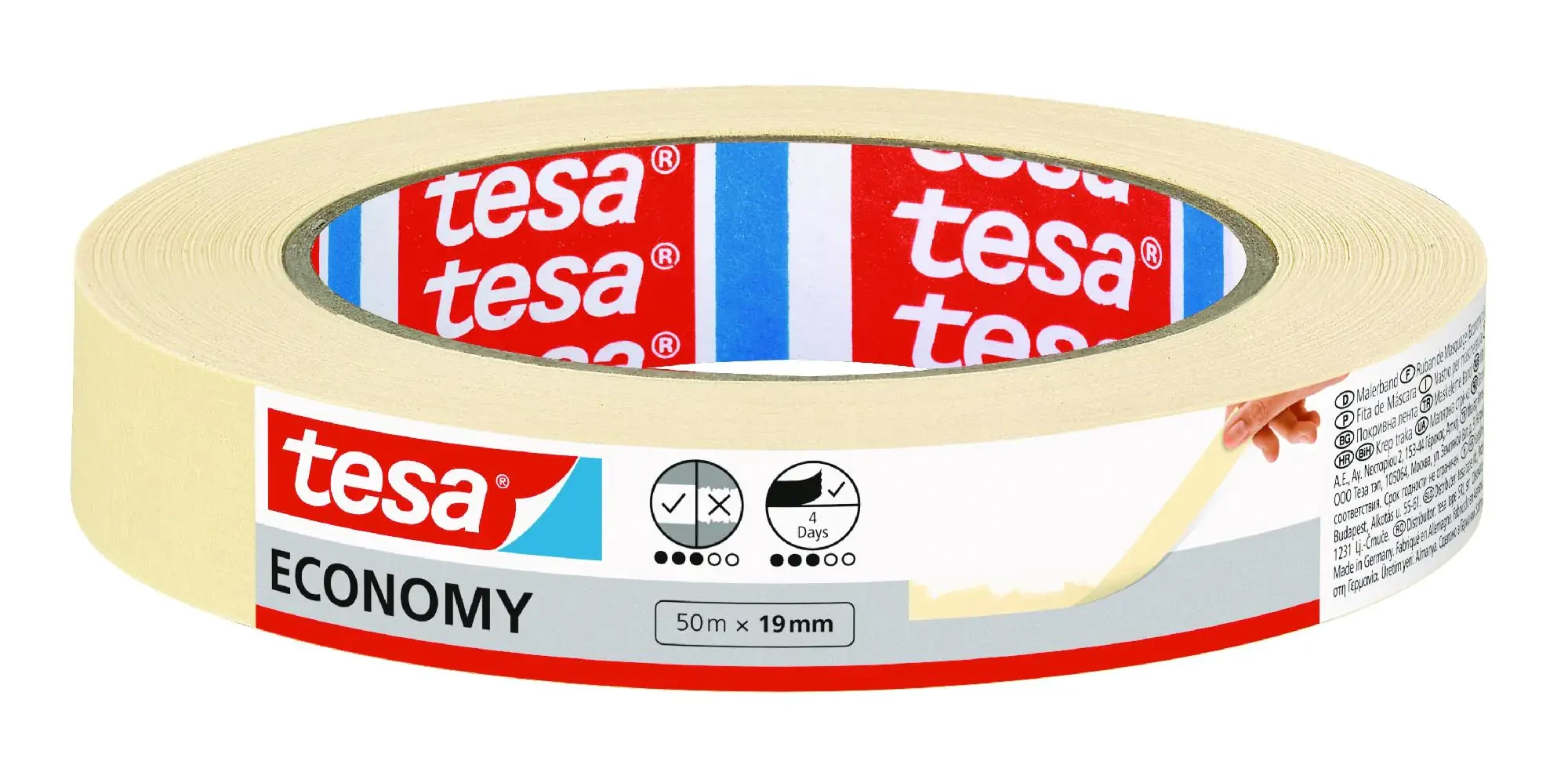 tesa Papierabdeckband ECONOMY, 19 mm x 50 , chamois (EAN: 4042448804839)