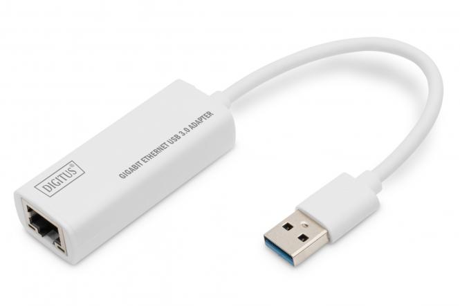 DIGITUS USB 3.0 auf Gigabit Ethernet Adapter, weiß (EAN: 4016032318385)