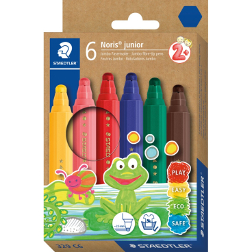 STAEDTLER Fasermaler Noris junior, 6er Kartonetui (EAN: 4007817090466)