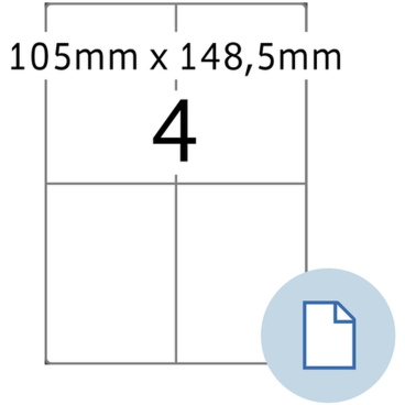 HERMA Universal-Etiketten DATAPRINT, 105 x 148,5 mm, weiß (EAN: 4008705084048)