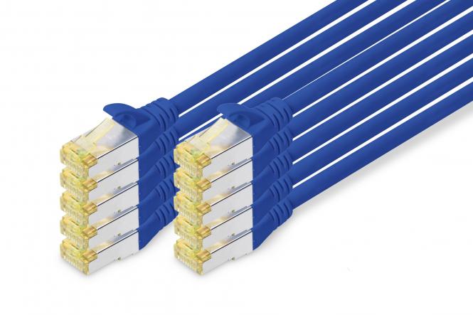 DIGITUS Patchkabel, Kat. 6A, S/FTP, 3,0 m, blau, Set (EAN: 4016032469223)