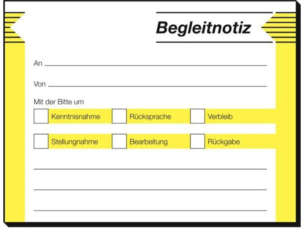 sigel Haftformular "Begleitnotiz", 100 x 75 mm, 50 Blatt (EAN: 4004360927485)