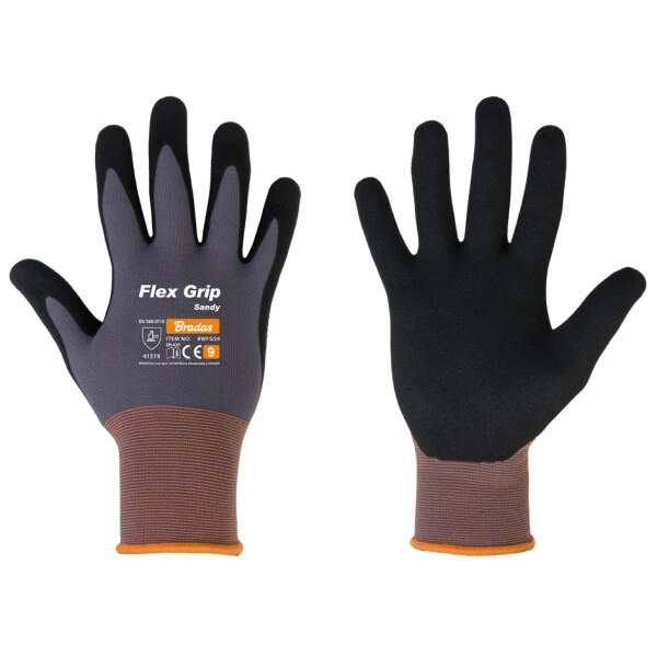 Bradas Arbeitshandschuh Flex Grip Sandy, schwarz/grau, M (EAN: 5907544435709)