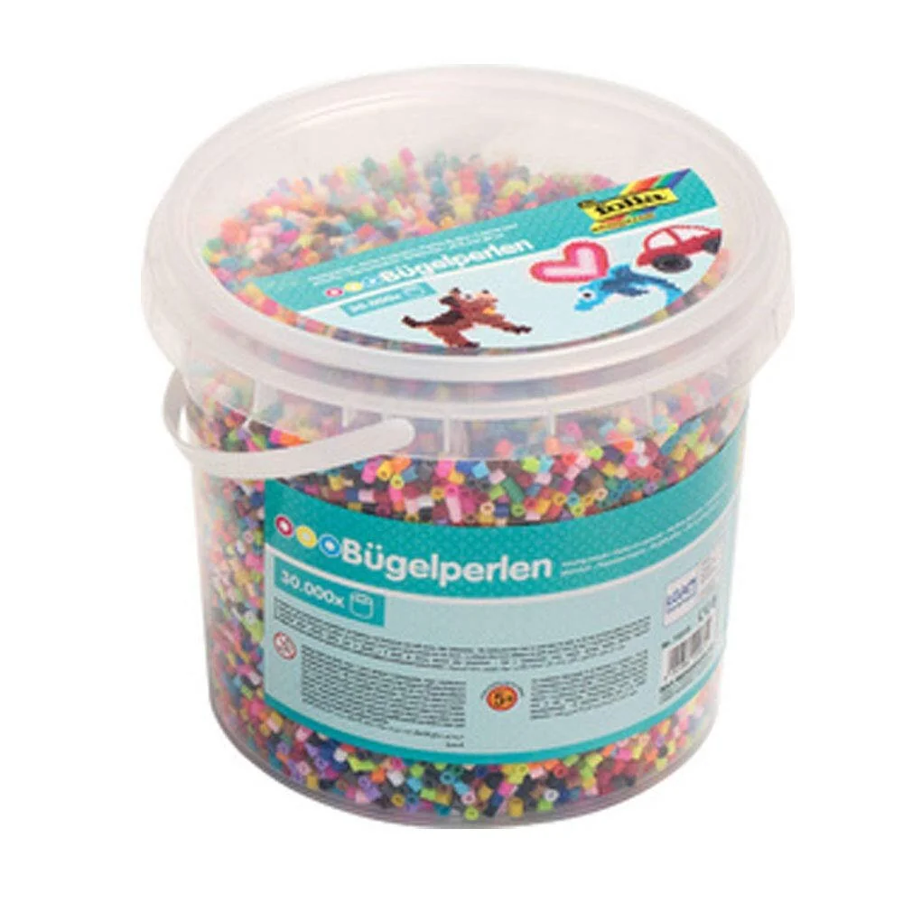 folia Bügelperlen, farbig sortiert, 12.000 Stück, Eimer (EAN: 4001868102536)