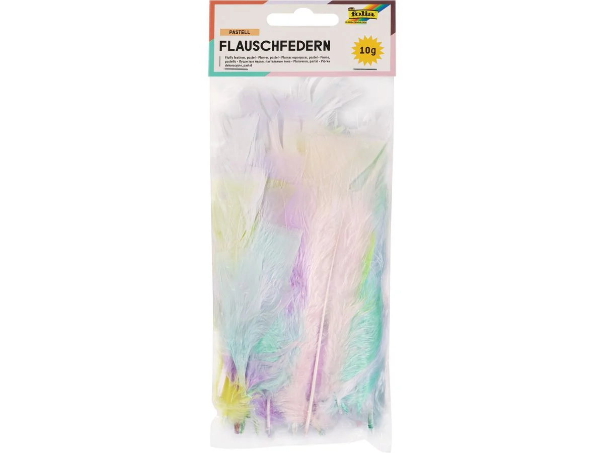folia Flauschfedern, 10 g, Pastellfarben (EAN: 4001868081374)