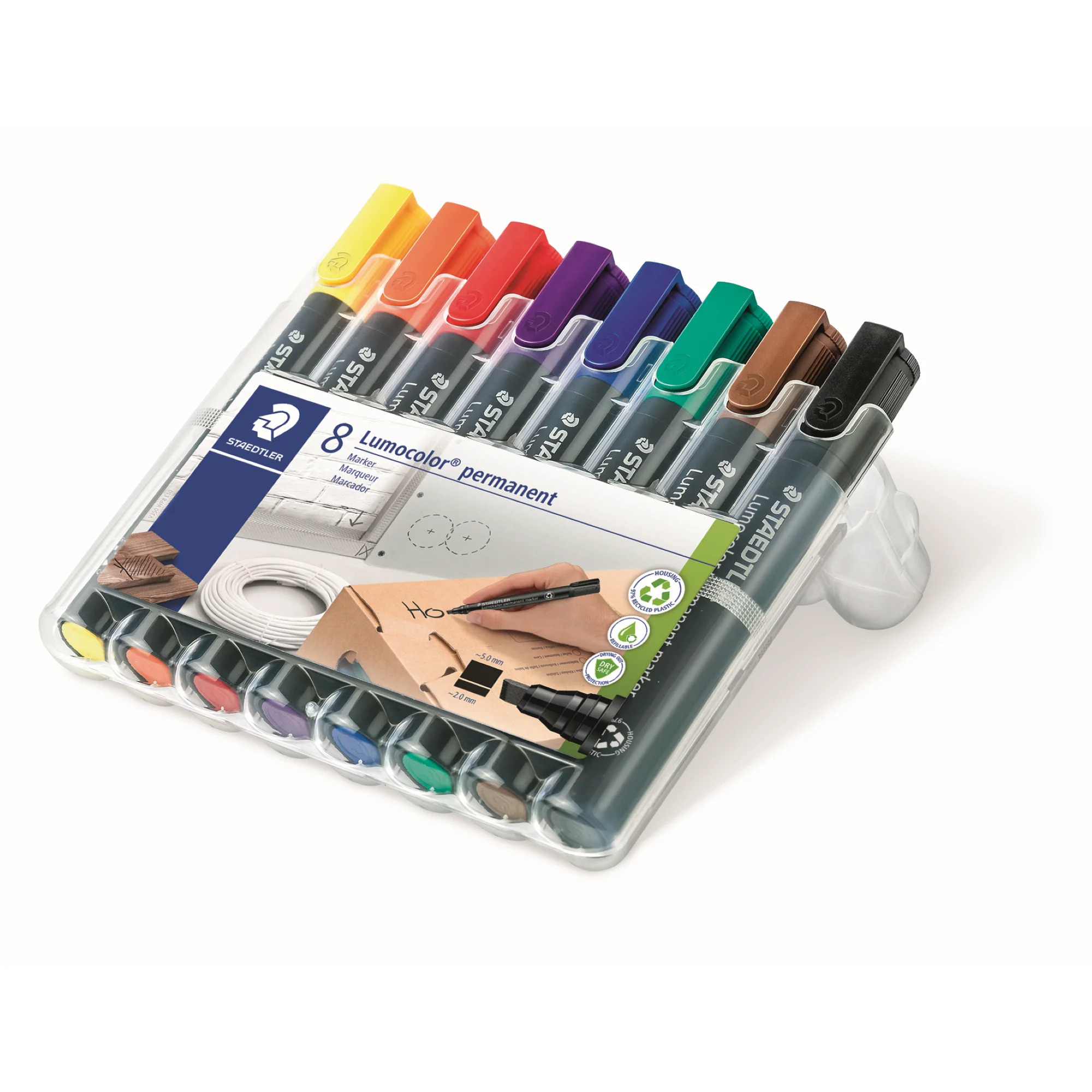 STAEDTLER Lumocolor Permanent-Marker 350, 8er Etui (EAN: 4007817186268)