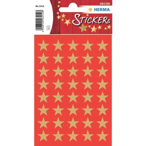 HERMA Weihnachts-Sticker DECOR "Sterne", 13 mm, gold (EAN: 4008705034128)