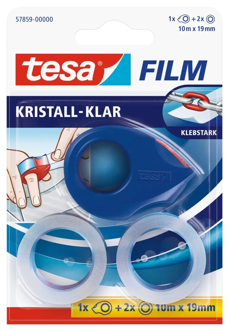 tesa Mini Abroller, inkl. 2 Klebefilm tesa Film 19 mm x 10 m (EAN: 4042448855916)