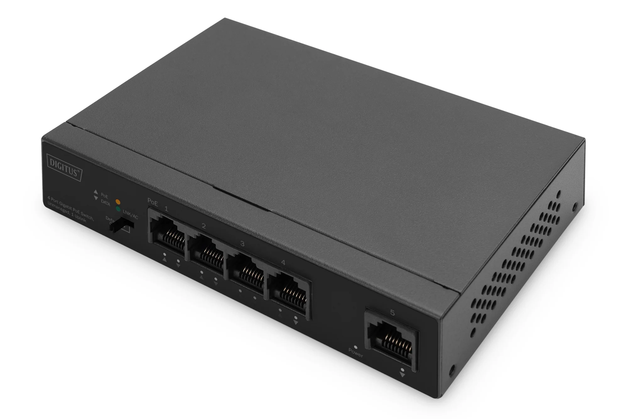 DIGITUS Gigabit Ethernet PoE Switch 4-Port + 1 Port Uplink (EAN: 4016032484974)