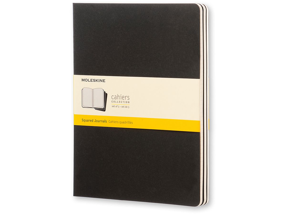MOLESKINE Notizheft Cahier, XL, kariert, Karton, schwarz (EAN: 9788883705021)