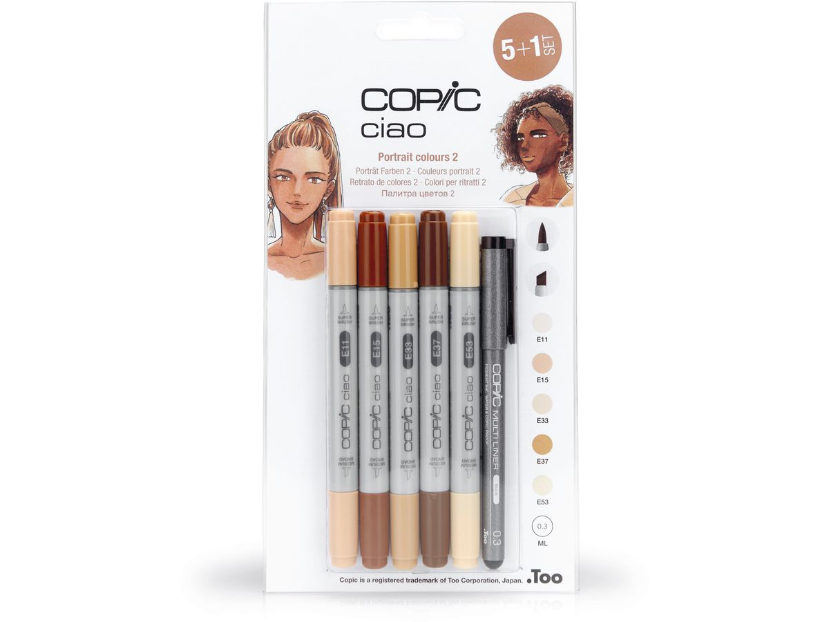 COPIC Marker ciao, 5+1 Set "Portrait 2" (EAN: 4013695265315)