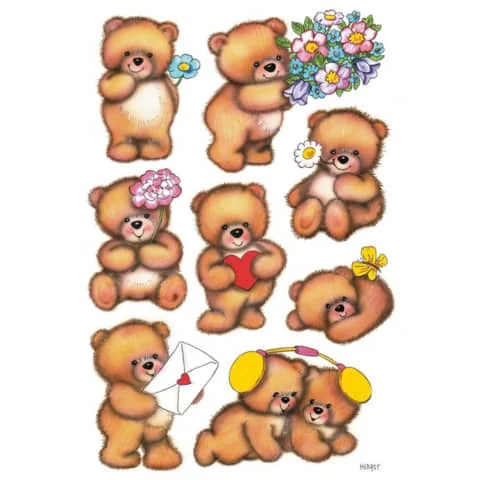 HERMA Sticker DECOR "Bären mit Blumen" (EAN: 4008705035781)