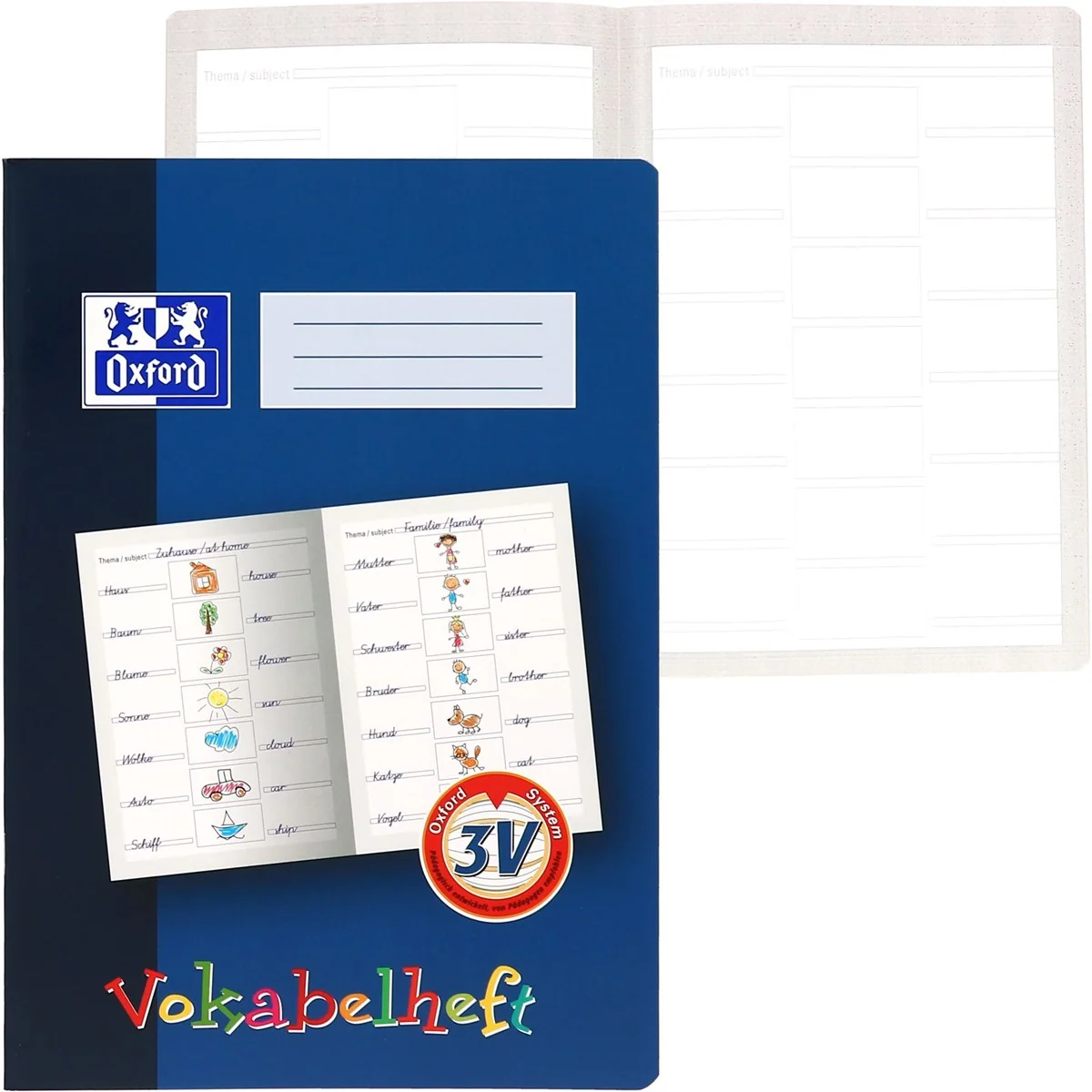 Oxford Vokabelheft, Lineatur: 3V, DIN A4, 16 Blatt (EAN: 4006144965454)