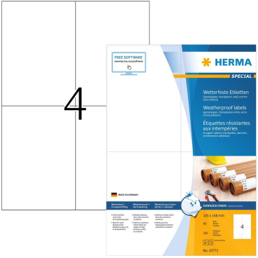 HERMA Witterungsbeständige Etiketten SPECIAL, 105 x 148 mm (EAN: 4008705107730)