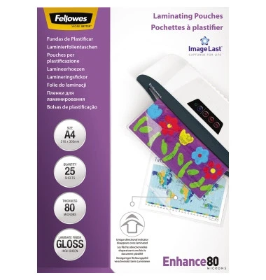 Fellowes Laminierfolientasche, DIN A4, glänzend, 160 mic (EAN: 0077511539626)