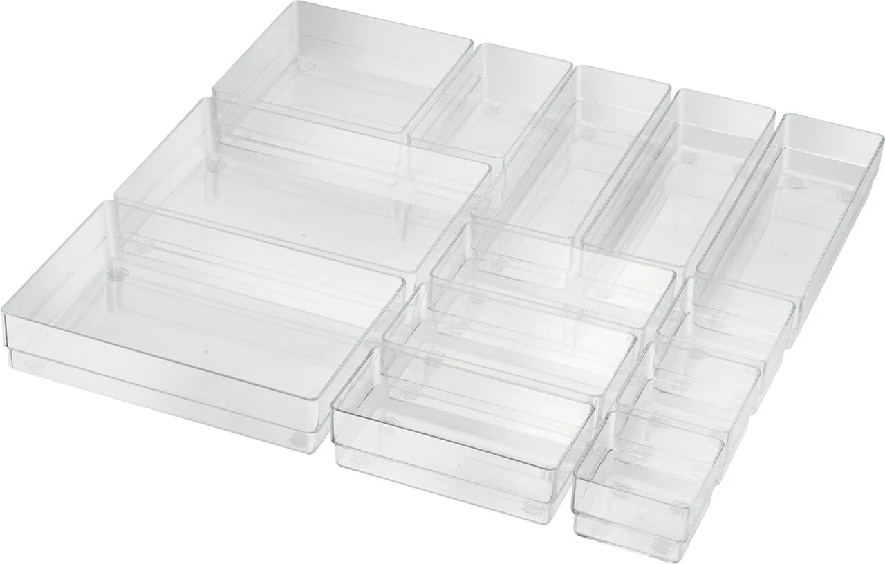 helit Schubladeneinsatz-Set "the organizer", PS, 13-teilig, transparent (EAN: 4012086874563)