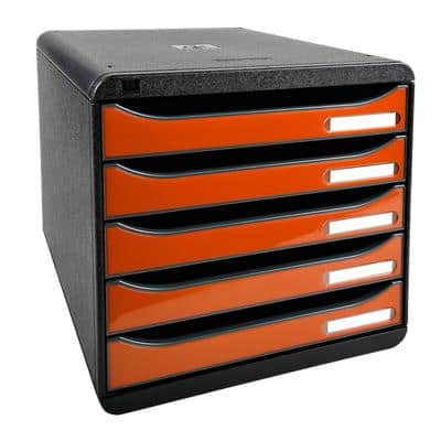 EXACOMPTA Schubladenbox BIG-BOX PLUS, 5 Schübe, mandarine (EAN: 9002493423619)
