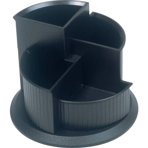 helit Multiköcher "the hub line", 4 Fächer, schwarz, drehbar (EAN: 4012086043099)