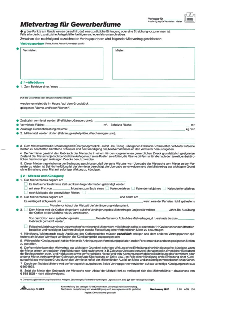 RNK Verlag Vordruck "Mietvertrag für Gewerberäume", DIN A4 (EAN: 4002871059817)