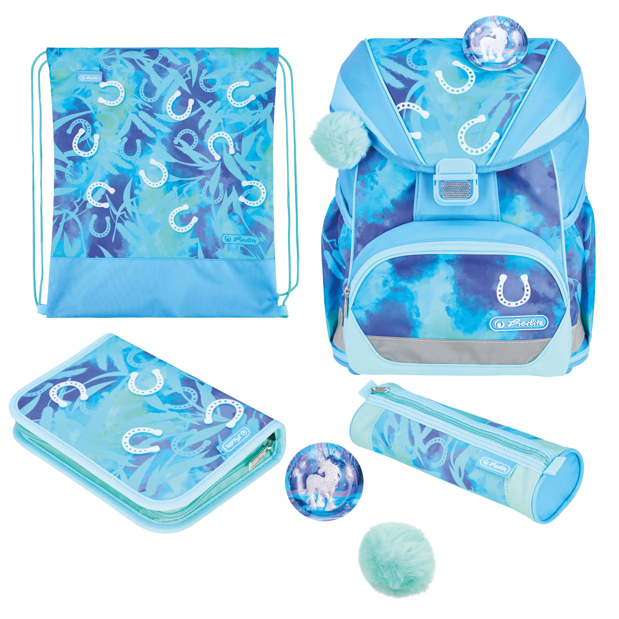 herlitz Schulranzen UltraLight XL Plus "Lucky Horse", hellblau/dunkelblau (EAN: 4008110396453)