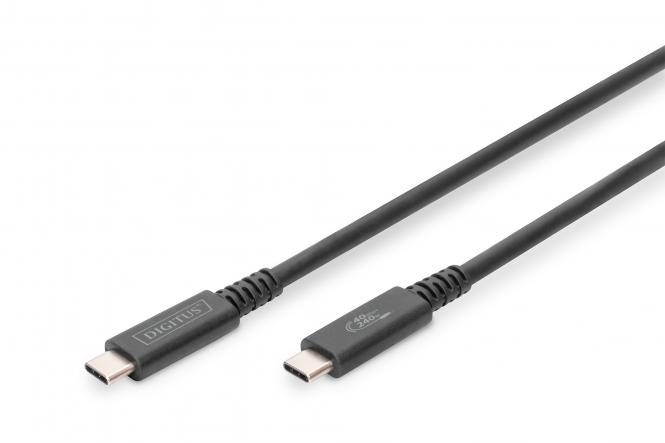 DIGITUS USB 4.0 Anschlusskabel, USB-C - USB-C Stecker, 0,8 m (EAN: 4016032481089)