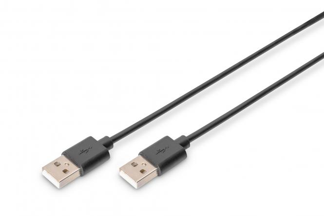 DIGITUS USB 2.0 Anschlusskabel, USB-A - USB-A Stecker, 3,0 m (EAN: 4016032282570)