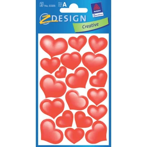 ZDesign CREATIVE Sticker "Herzen", beglimmert, rot (EAN: 4004182532058)