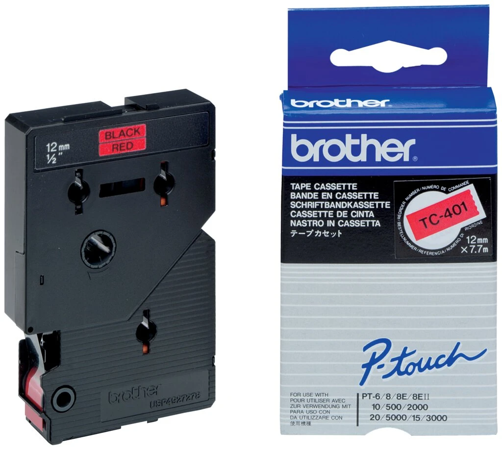 brother TC-Tape TC-401 Schriftbandkassette, Bandbreite: 12mm (EAN: 4977766050593)