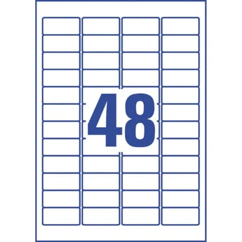 AVERY Zweckform Stark haftende Papier-Etiketten, 45,7x21,2mm, weiß (EAN: 4004182070055)